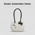 Handwoven White Tote Bag with "Love" Detail – Recycled Plastic, Waterproof & Handmade in Small Batches | NÁ Design